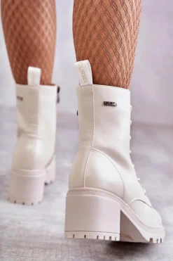 Damskie Buty damskie Vinceza Damskie Ocieplane Botki Na Obcasie Jasny Beż Grethe