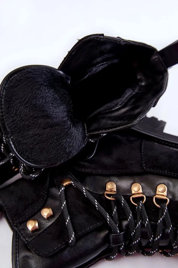 Evento Damskie Trapery|Botki Sznurowane*Damskie Ocieplane Botki Sznurowane Czarne Jesse