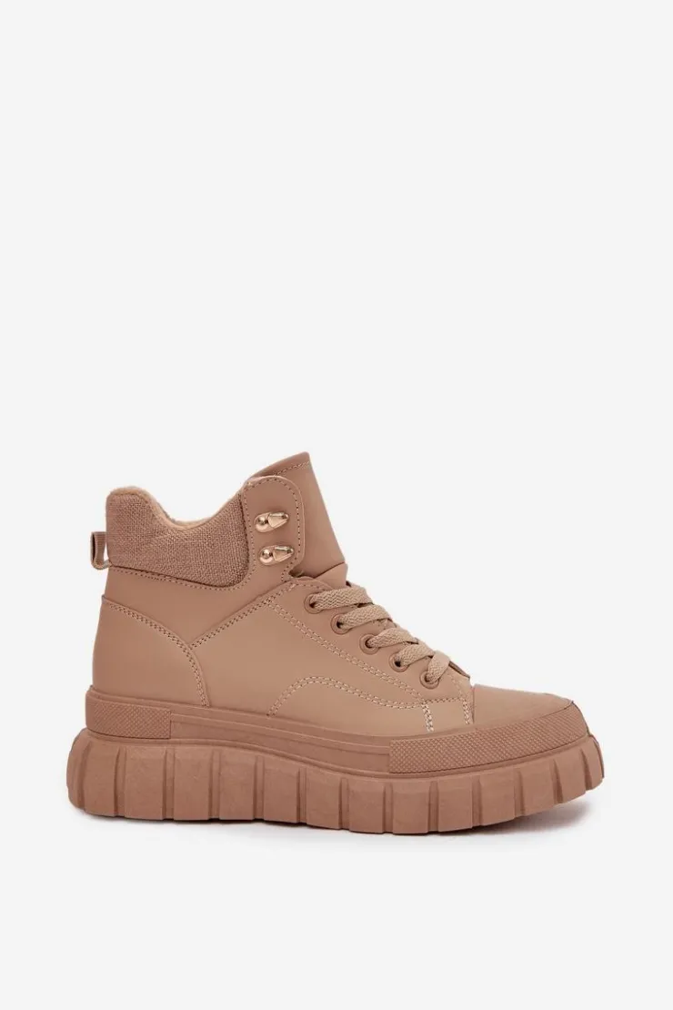 Boto Botki Ocieplane|Damskie Trapery*Damskie Ocieplane Botki Trapery Na Platformie Camel Carenna