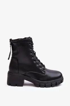 Hot Buty damskie Vinceza Damskie Ocieplane Botki Workery Na Suwak Czarne Evrarda