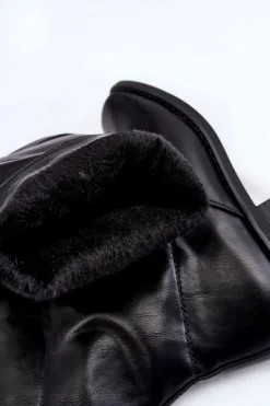 Damskie Boto Damskie Ocieplane Botki Wsuwane Czarne Calan