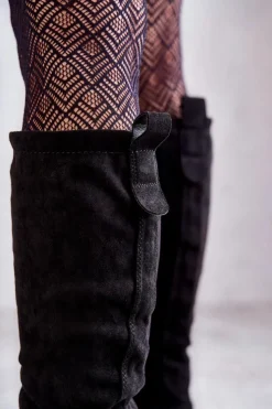 Evento Kozaki Płaskie|Kozaki Przed Kolano*Damskie Ocieplane Kozaki Do Kolana Czarne Helma