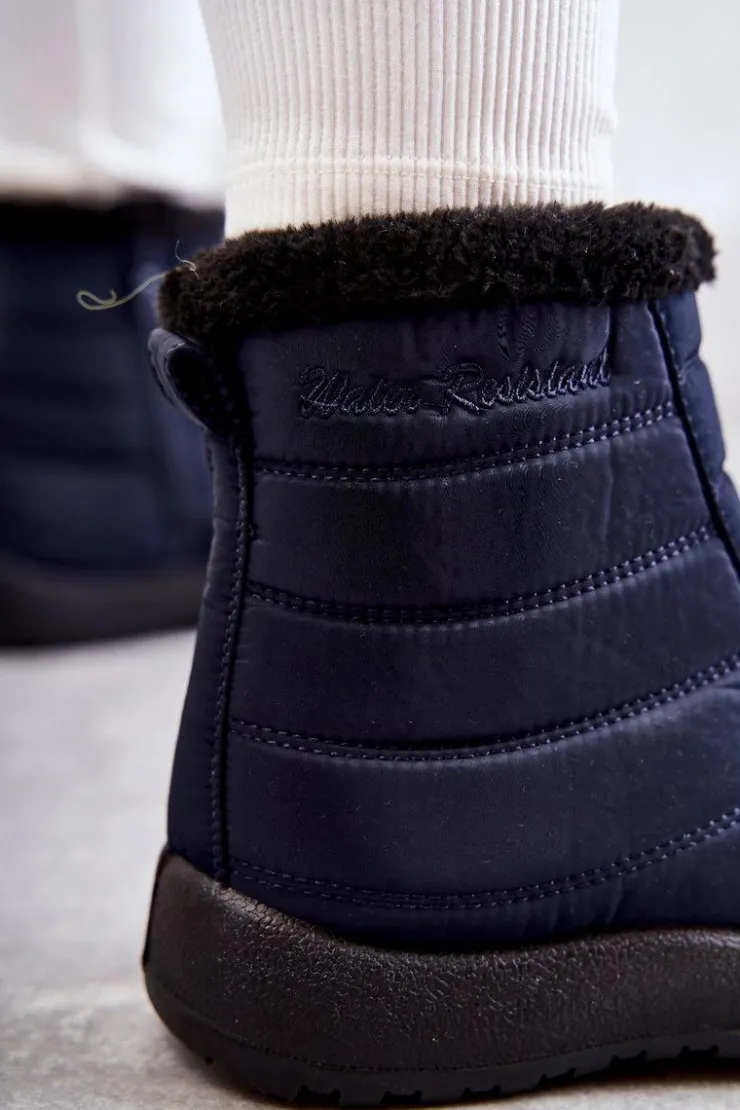 New Evento Damskie Ocieplane Śniegowce Granatowe Mezyss Niebieski