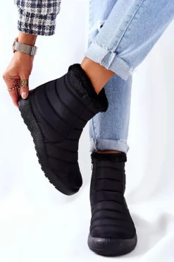 New Evento Damskie Ocieplane Śniegowce Czarne Mezyss Czarny