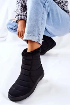 New Evento Damskie Ocieplane Śniegowce Czarne Mezyss Czarny