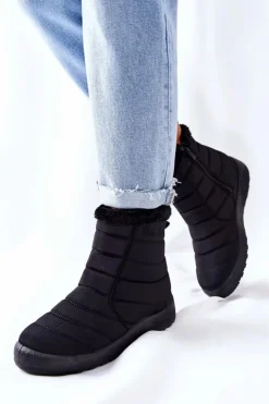 New Evento Damskie Ocieplane Śniegowce Czarne Mezyss Czarny