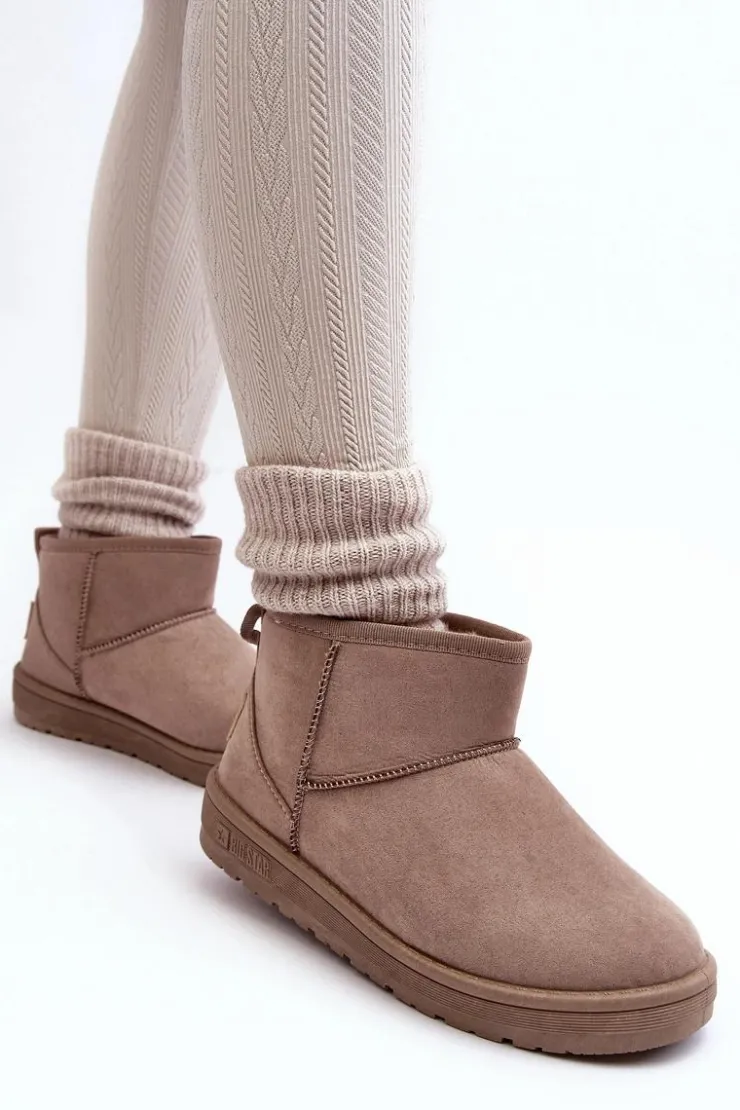 Big Star Shoes Śniegowce Damskie*Damskie Ocieplane Śniegowce Ciemnobeżowe Big Star KK274294