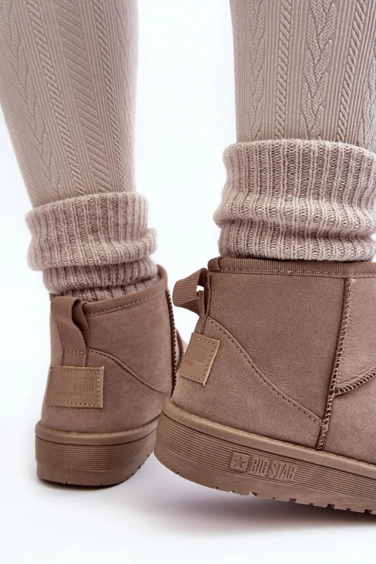 Big Star Shoes Śniegowce Damskie*Damskie Ocieplane Śniegowce Ciemnobeżowe Big Star KK274294