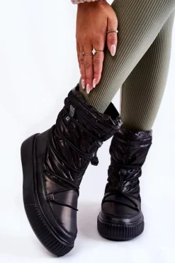 Damskie Big Star Shoes Damskie Ocieplane Śniegowce Big Star KK274193 Czarne