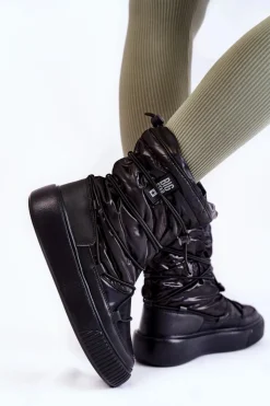 Damskie Big Star Shoes Damskie Ocieplane Śniegowce Big Star KK274193 Czarne