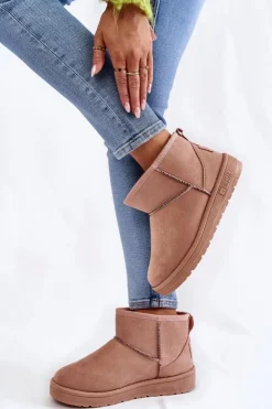 Damskie Big Star Shoes Damskie Ocieplane Śniegowce Big Star KK274293 Jasnoróżowe