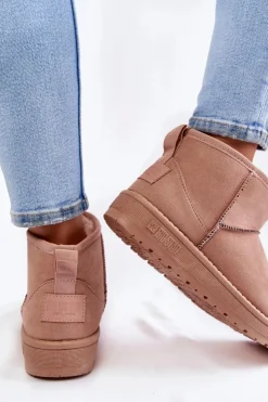 Damskie Big Star Shoes Damskie Ocieplane Śniegowce Big Star KK274293 Jasnoróżowe