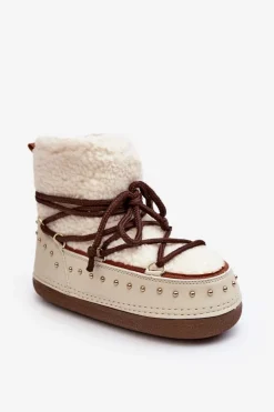 Damskie Boto Damskie Ocieplane Śniegowce Beżowe Rohes