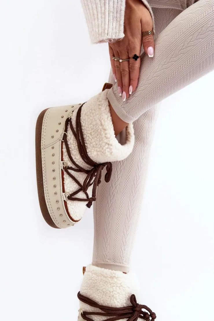 Damskie Boto Damskie Ocieplane Śniegowce Beżowe Rohes