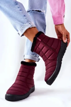 Evento Śniegowce Damskie*Damskie Ocieplane Śniegowce Burgund Mezyss