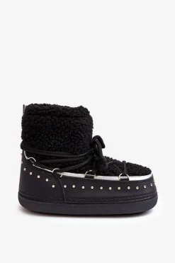 Damskie Boto Damskie Ocieplane Śniegowce Czarne Rohes