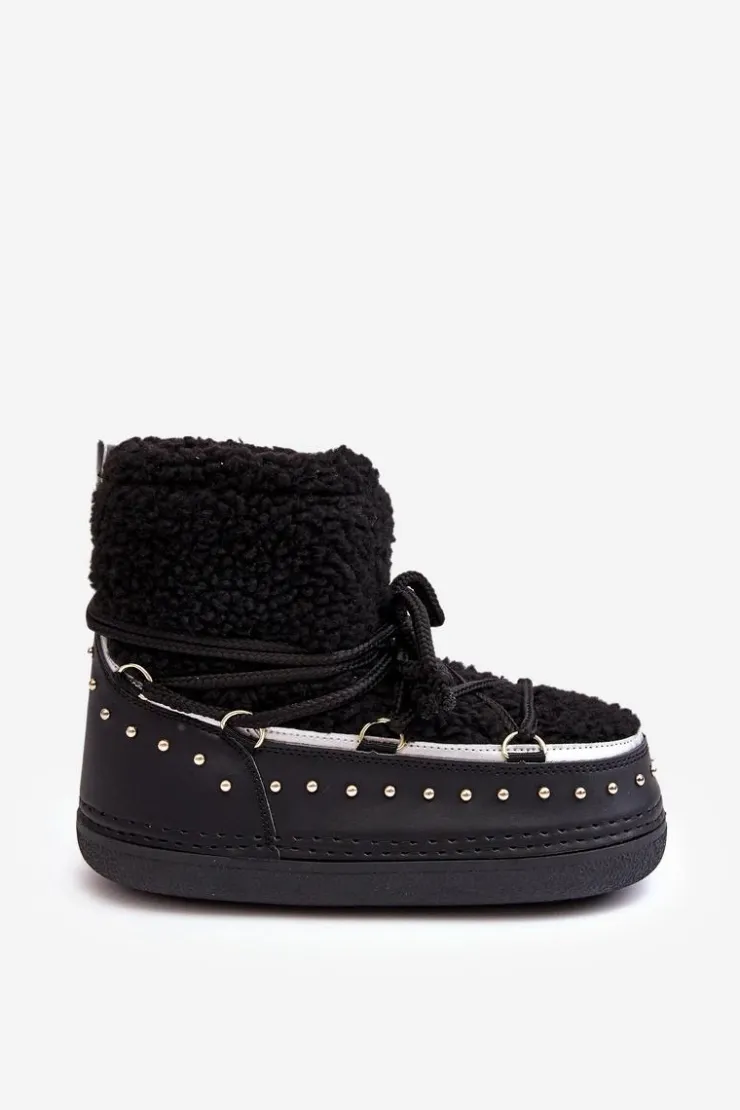 Damskie Boto Damskie Ocieplane Śniegowce Czarne Rohes