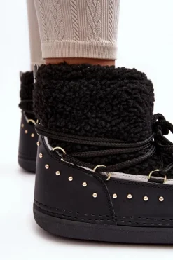 Damskie Boto Damskie Ocieplane Śniegowce Czarne Rohes