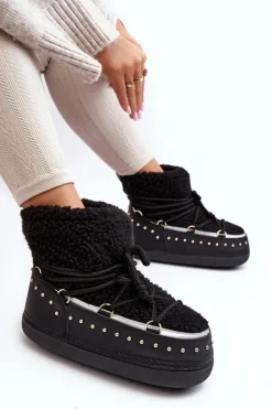 Damskie Boto Damskie Ocieplane Śniegowce Czarne Rohes