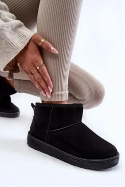 Hot Big Star Shoes Damskie Ocieplane Śniegowce Big Star KK274288 Czarne Czarny