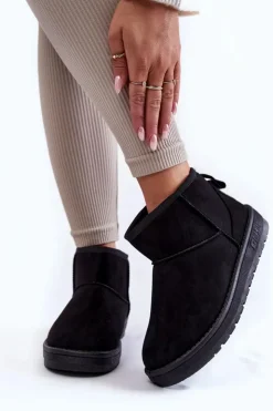 Hot Big Star Shoes Damskie Ocieplane Śniegowce Big Star KK274288 Czarne Czarny