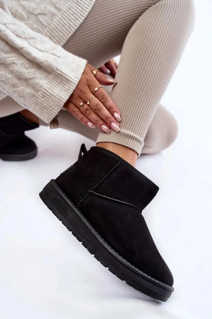 Hot Big Star Shoes Damskie Ocieplane Śniegowce Big Star KK274288 Czarne Czarny