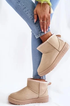 Big Star Shoes Śniegowce Damskie*Damskie Ocieplane Śniegowce Big Star KK274290 Beżowe