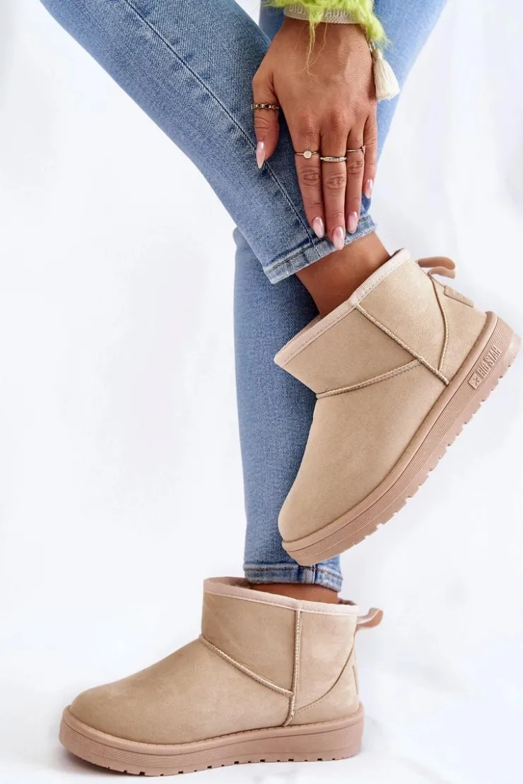 Big Star Shoes Śniegowce Damskie*Damskie Ocieplane Śniegowce Big Star KK274290 Beżowe