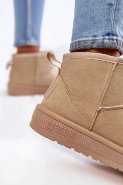 Big Star Shoes Śniegowce Damskie*Damskie Ocieplane Śniegowce Big Star KK274290 Beżowe