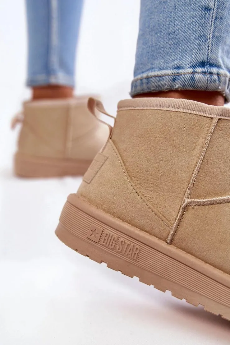 Big Star Shoes Śniegowce Damskie*Damskie Ocieplane Śniegowce Big Star KK274290 Beżowe