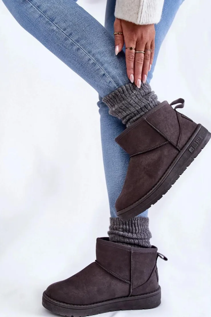 Big Star Shoes Śniegowce Damskie*Damskie Ocieplane Śniegowce Big Star KK274291 Szare