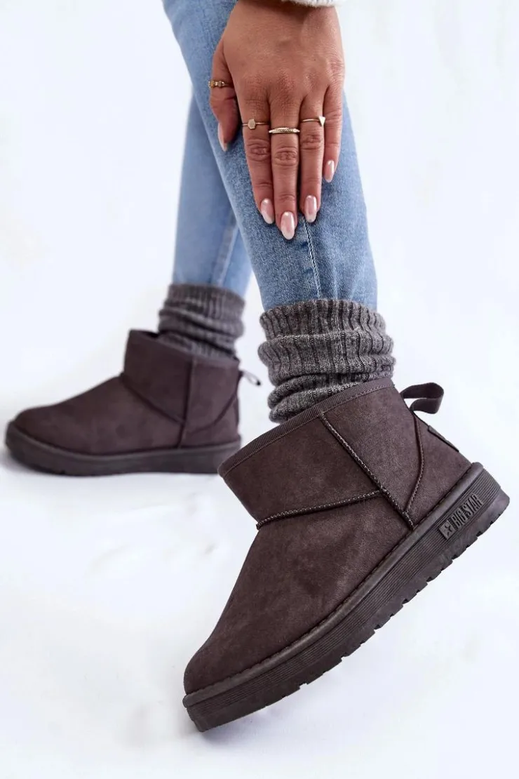 Big Star Shoes Śniegowce Damskie*Damskie Ocieplane Śniegowce Big Star KK274291 Szare