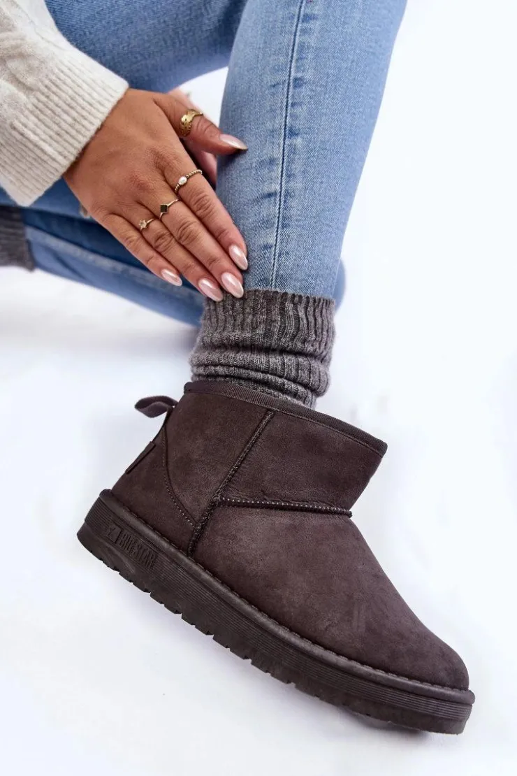 Big Star Shoes Śniegowce Damskie*Damskie Ocieplane Śniegowce Big Star KK274291 Szare