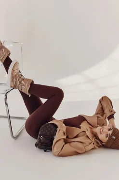 Clearance Big Star Shoes Damskie Ocieplane Śniegowce Big Star KK274194 Beżowe Beżowy