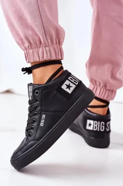 Discount Big Star Shoes Damskie Ocieplane Sportowe Buty Big Star EE274351 Czarne