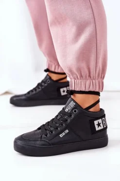 Discount Big Star Shoes Damskie Ocieplane Sportowe Buty Big Star EE274351 Czarne