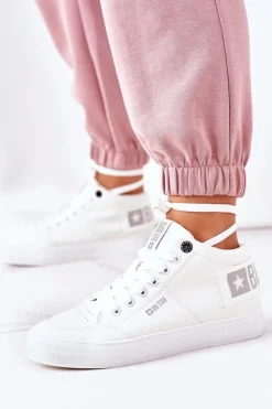 Damskie Big Star Shoes Damskie Ocieplane Sportowe Buty Big Star EE274352 Białe