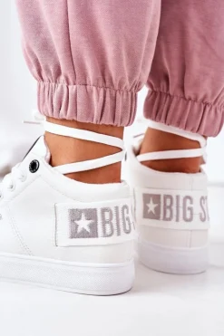 Damskie Big Star Shoes Damskie Ocieplane Sportowe Buty Big Star EE274352 Białe