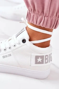 Damskie Big Star Shoes Damskie Ocieplane Sportowe Buty Big Star EE274352 Białe