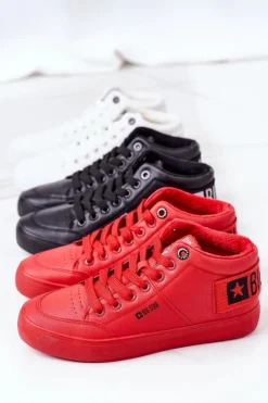Big Star Shoes Trampki Ocieplane|Trampki Damskie Big Star*Damskie Ocieplane Sportowe Buty Big Star EE274354 Czerwone