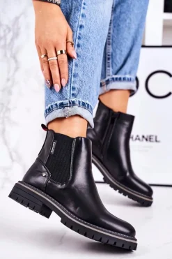 Online Boto Damskie Ocieplane Sztyblety Botki Czarne Traveler