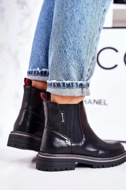 Online Boto Damskie Ocieplane Sztyblety Botki Czarne Traveler