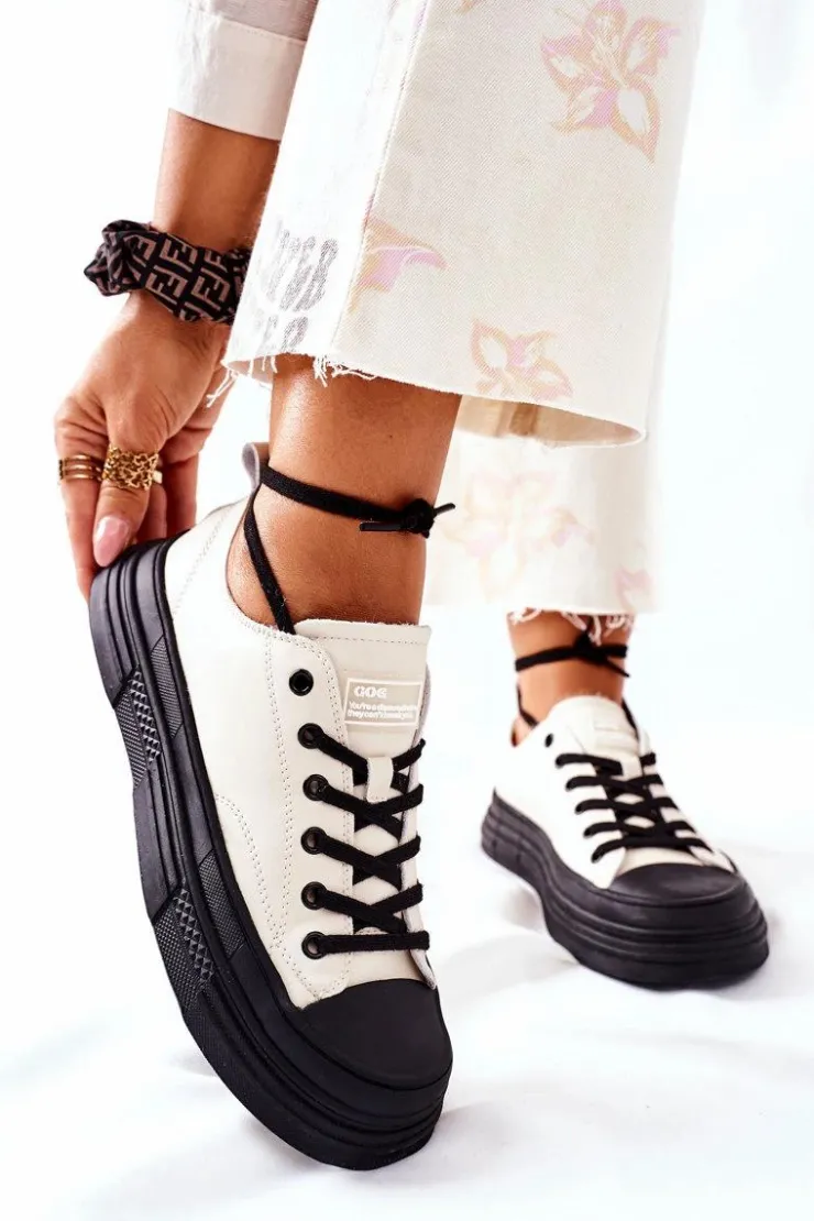 Damskie GOE Damskie Ocieplane Trampki II2N4036 Białe