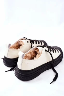 Damskie GOE Damskie Ocieplane Trampki II2N4036 Białe