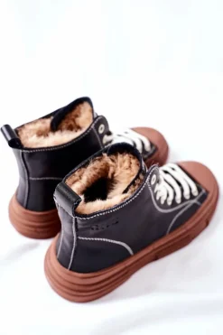 GOE Trampki Ocieplane|Trampki Damskie Wysokie*Damskie Ocieplane Trampki Wysokie II2N4033 Czarne