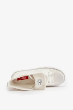 Damskie Big Star Shoes Damskie Ocieplane Trampki Z Eko Skóry Big Star OO274788 Białe