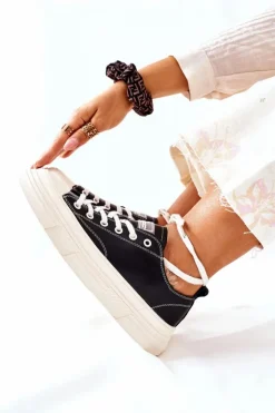 Discount GOE Damskie Ocieplane Trampki II2N4035 Czarne