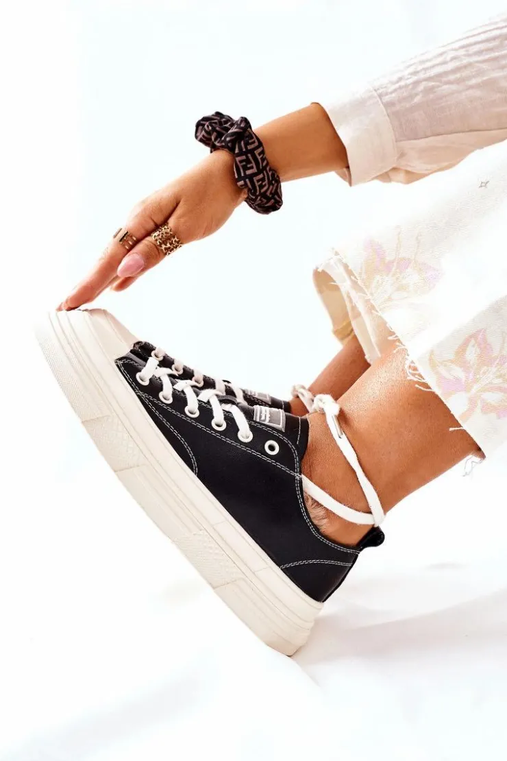 Discount GOE Damskie Ocieplane Trampki II2N4035 Czarne