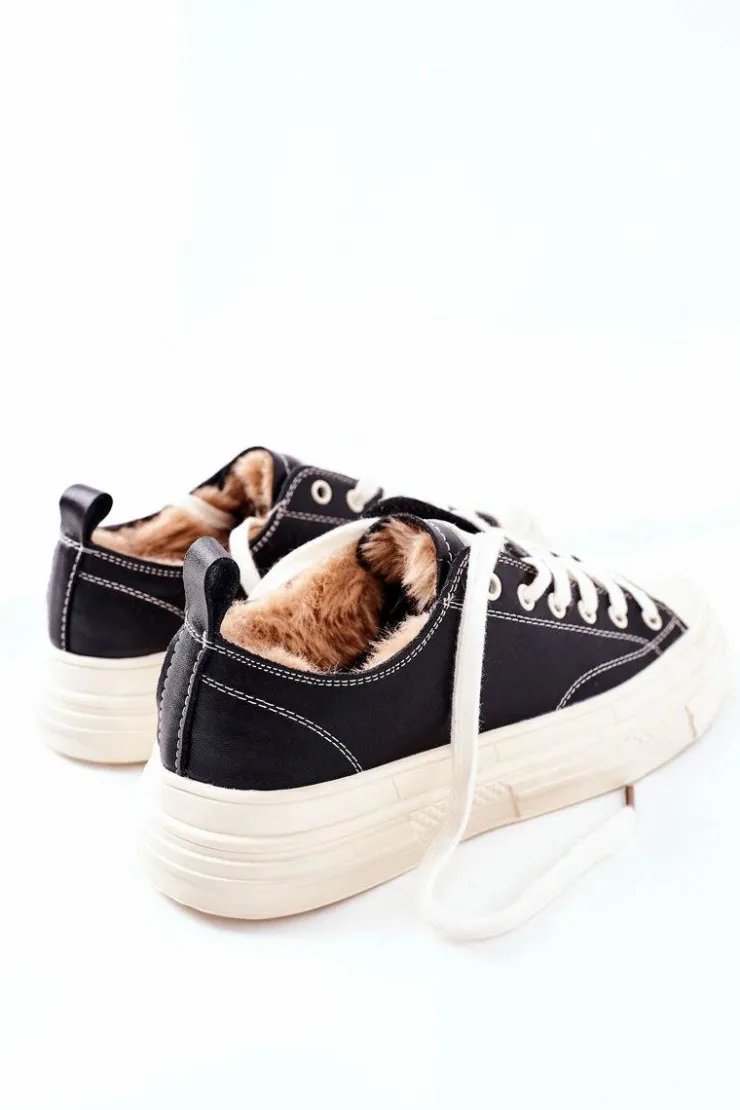 Discount GOE Damskie Ocieplane Trampki II2N4035 Czarne