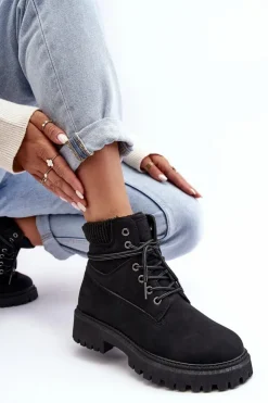 Best Cross Jeans Damskie Ocieplane Trapery Czarne MM2R4012C Czarny